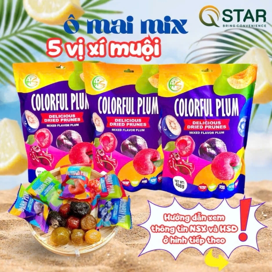 Ô MAI XÍ MUỘI MIX 5 VỊ TRÁI CÂY COLORFUL PLUM